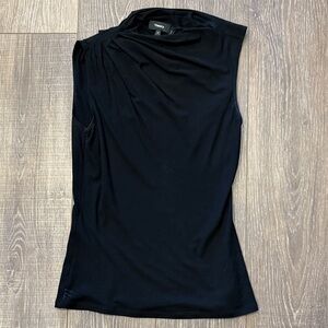 Theory Elegant Black Draped Blouse